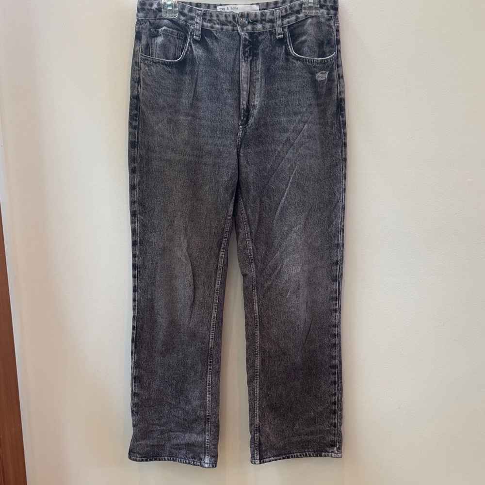 rag & bone Miramar Terry Cotton Women’s Washed Black Straight leg Jeans